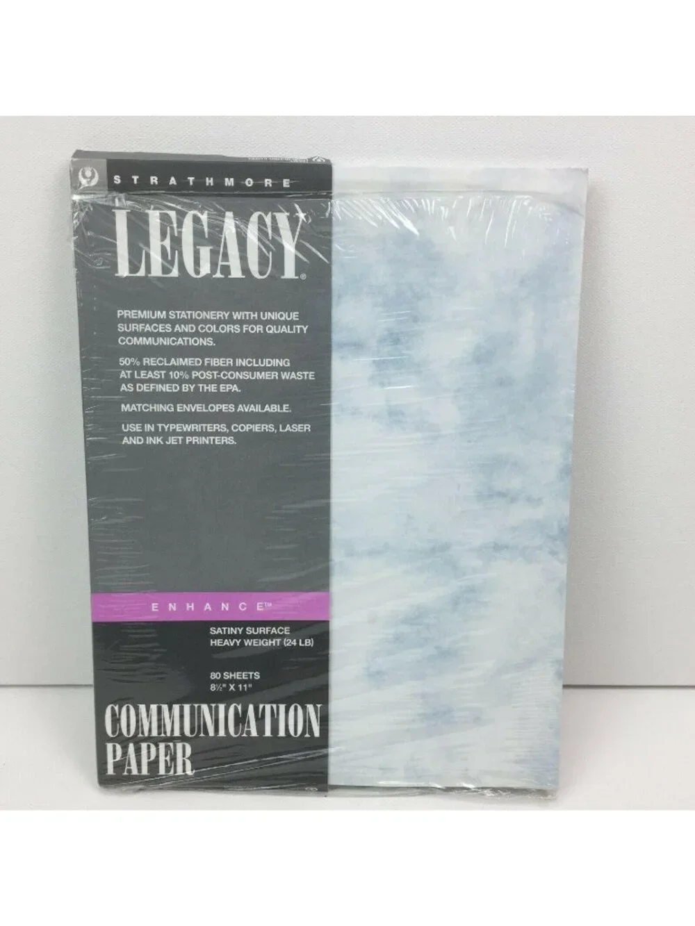 Legacy Cloud Blue Marble Acid Tie Dye Printed Communication Paper Satiny Surface